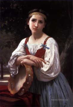Bohemienne au Tambour de Basque réalisme William Adolphe Bouguereau Peinture à l'huile